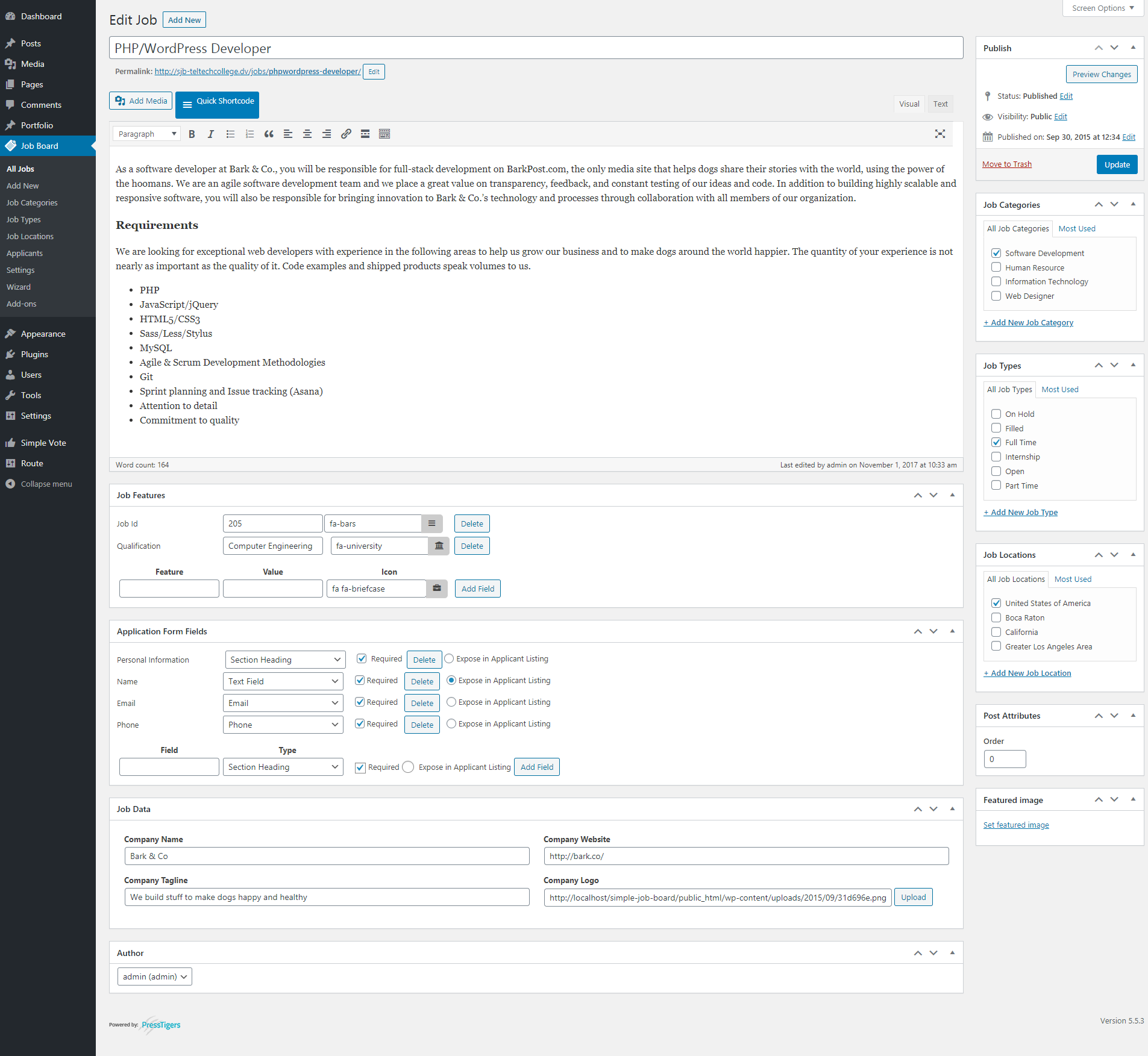 **Filters** - Give your users complete control over job listing filters.
