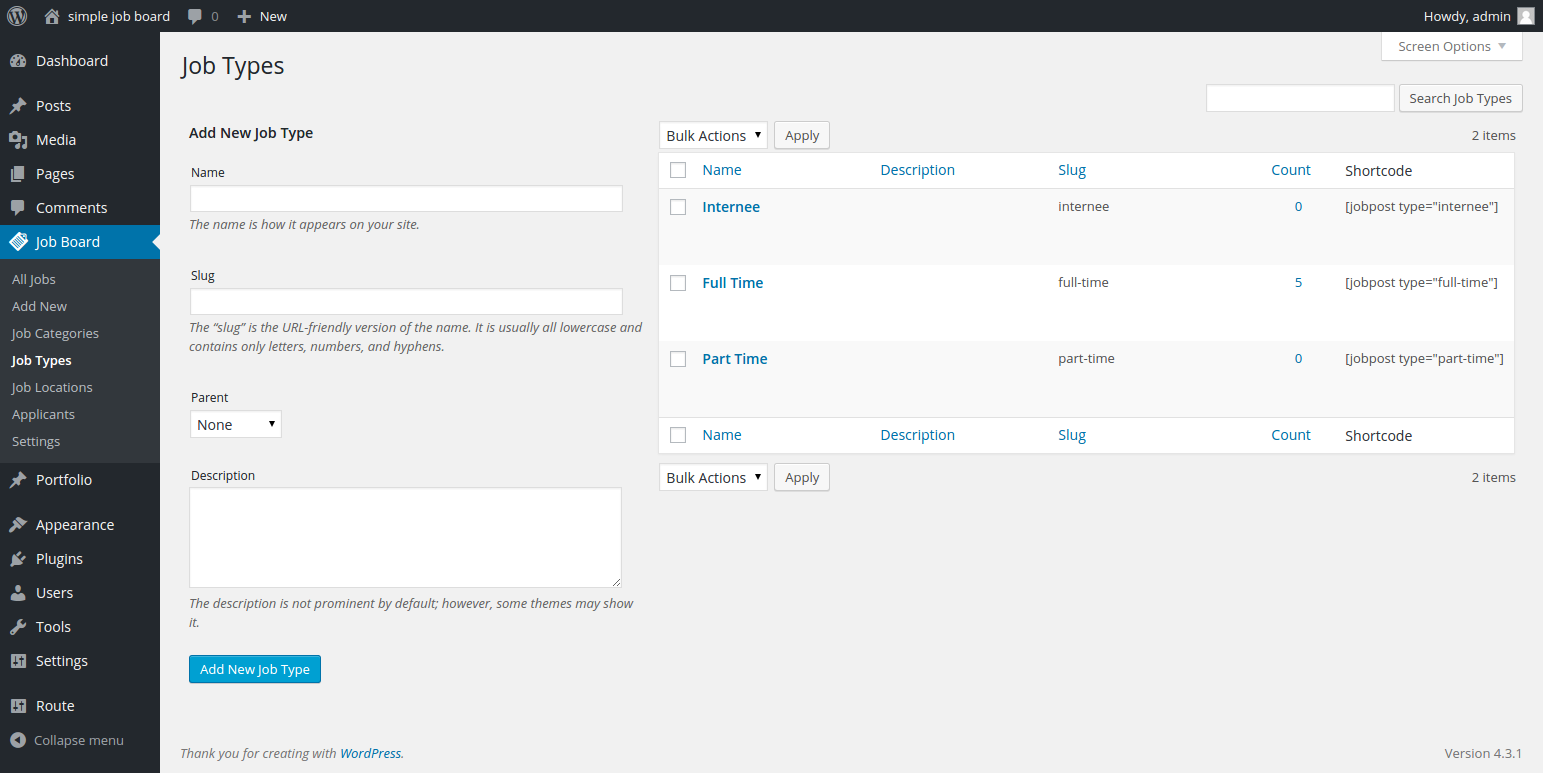 **Classical Job Listing List View** - Classical layout of job listing list view.
