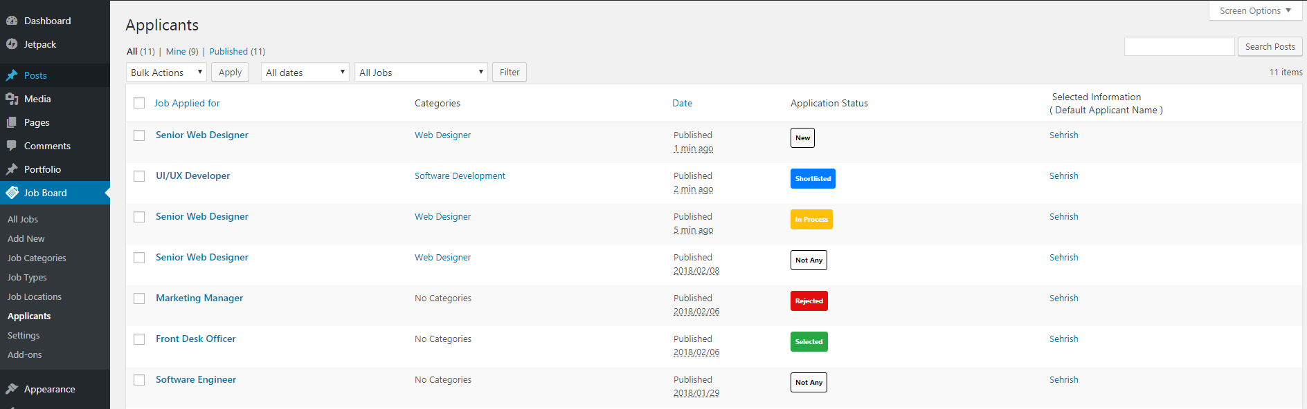 **Classical Job details page** - Job board detail/single page. Job features and job application form is placed on it.