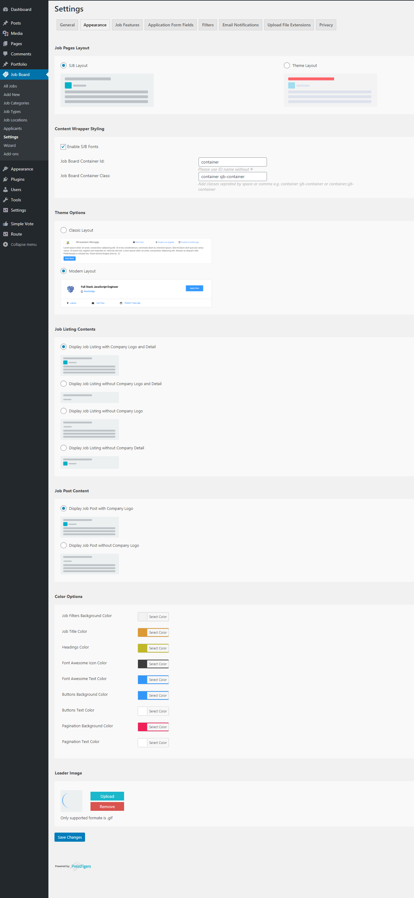 **Modern Job details page** - Modified layout of Job board detail/single page. Icon based job features are placed on it.