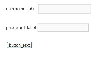 These screenshots show which label can be set with the shortcode attributes. eg username_label, password_label, button_text,