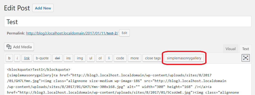 Add button to Quicktags
