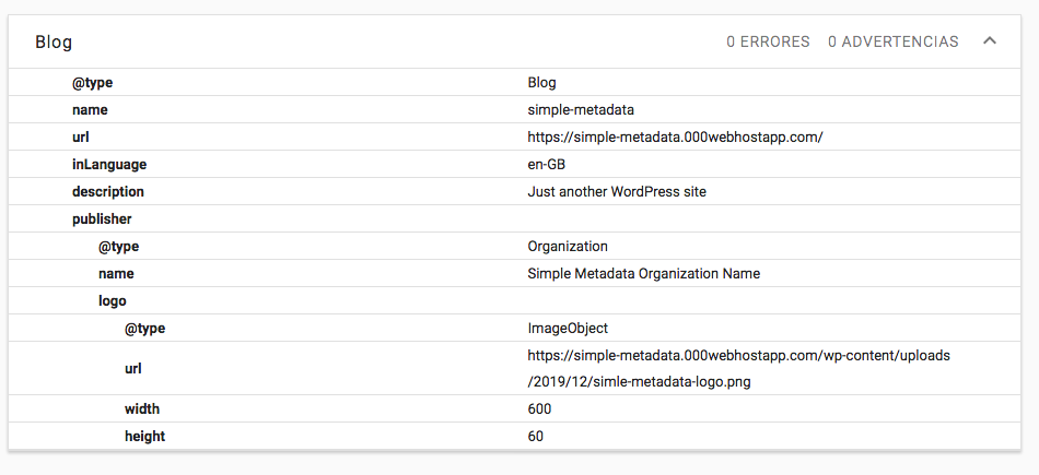 Front page metadata