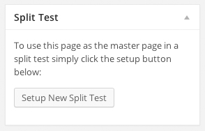 Starting a split test is easy, just click Setup New Split Test
