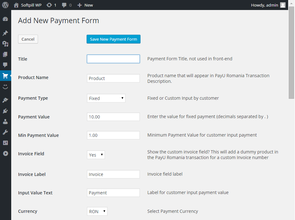 Creating a payment form part 1