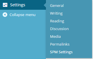 SPM Settings Menu