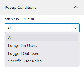 Popup Conditions