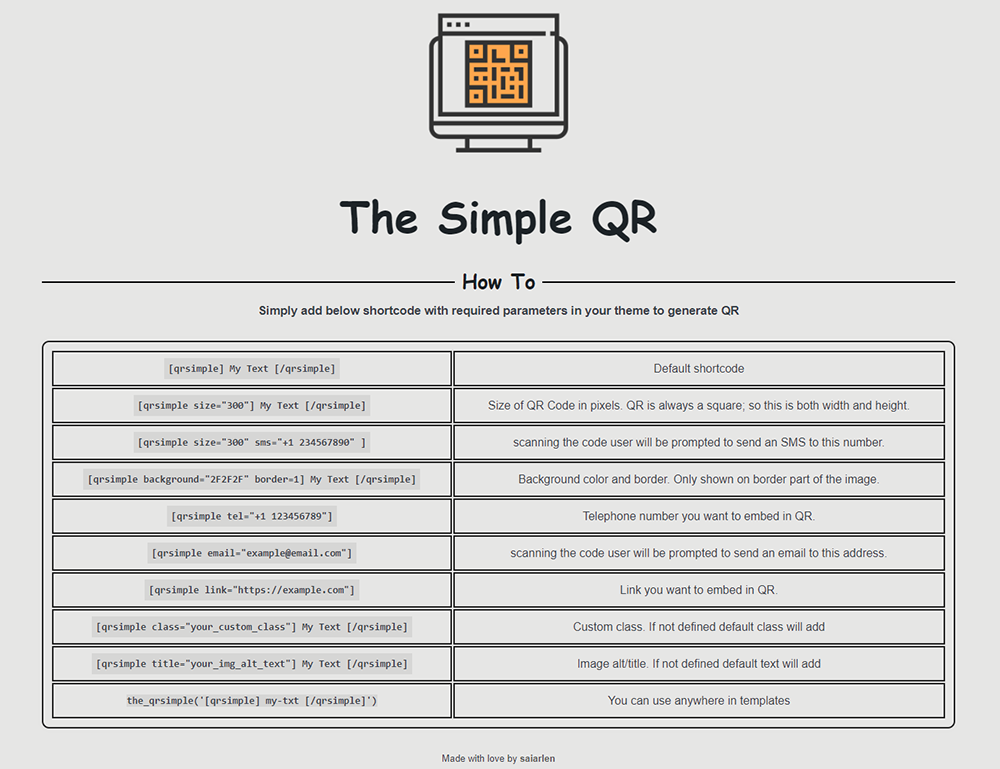 Plugin option page