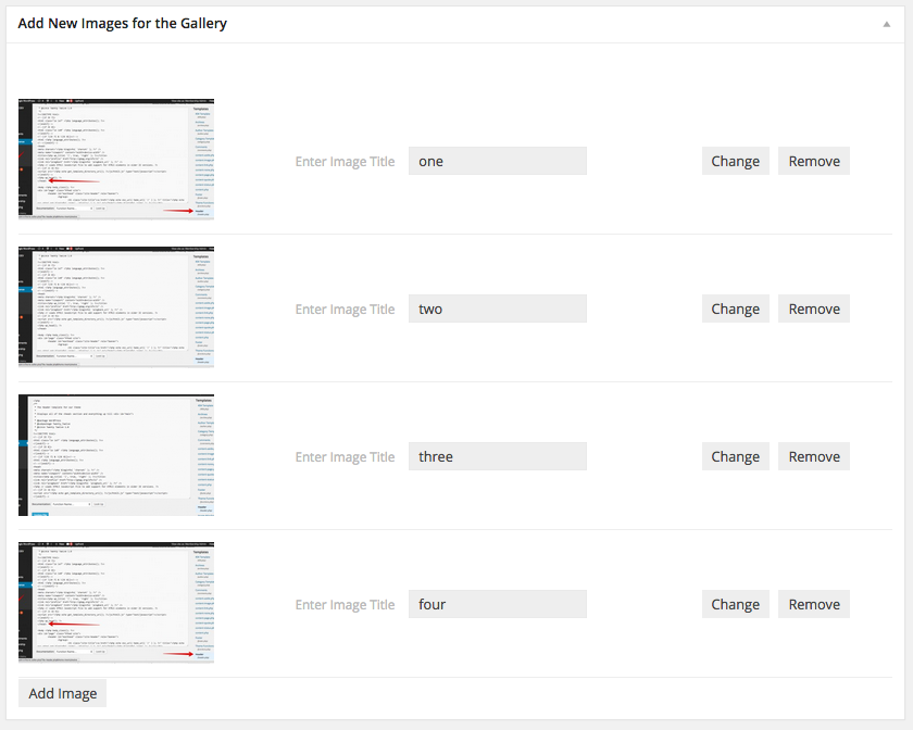 Create gallery page