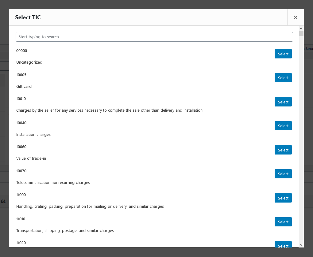 Setting a Taxability Information Code (TIC) for a product