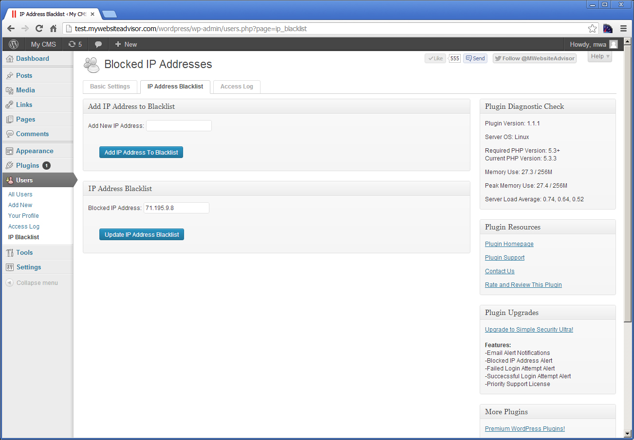 IP Address Blacklist