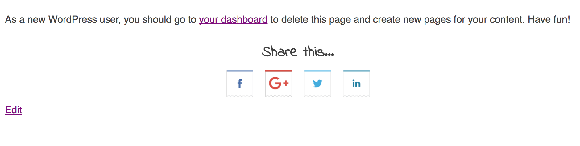 An example of the buttons shown below page content using the "Ribbon" theme.