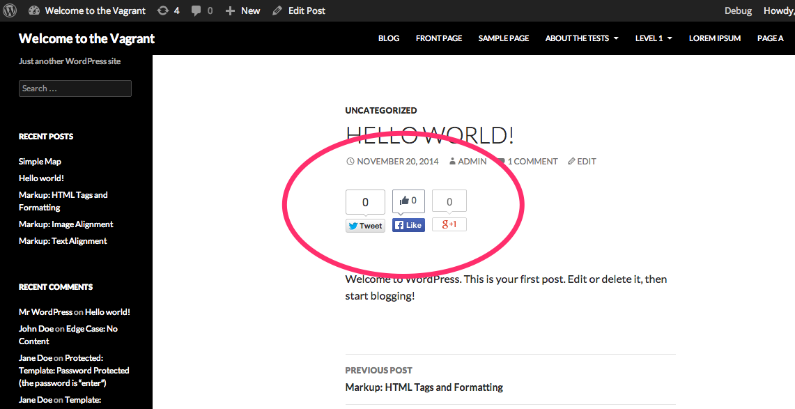 Share buttons for PC.