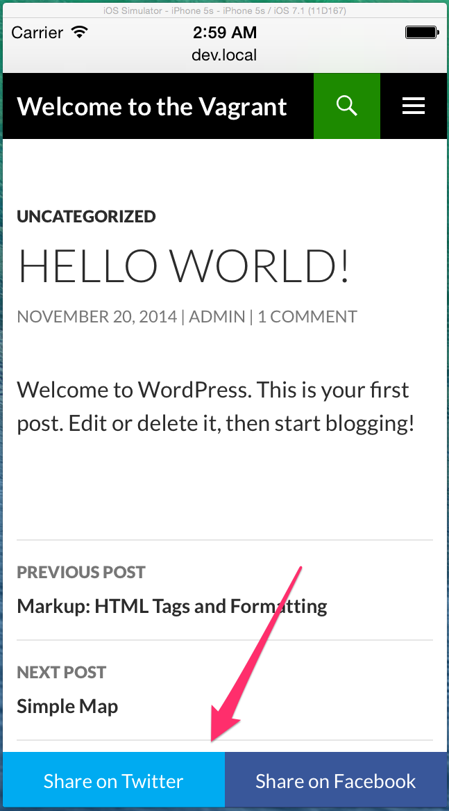 Share buttons for Mobile.