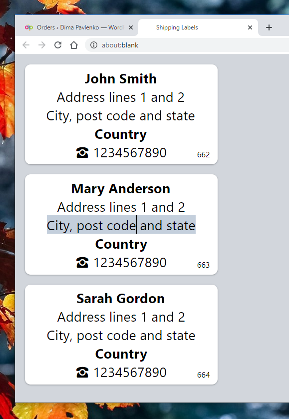 Select multiple shipping labels to generate