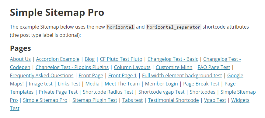 Standard sitemap in the editor. Configuration options to the right in the inspector panel.