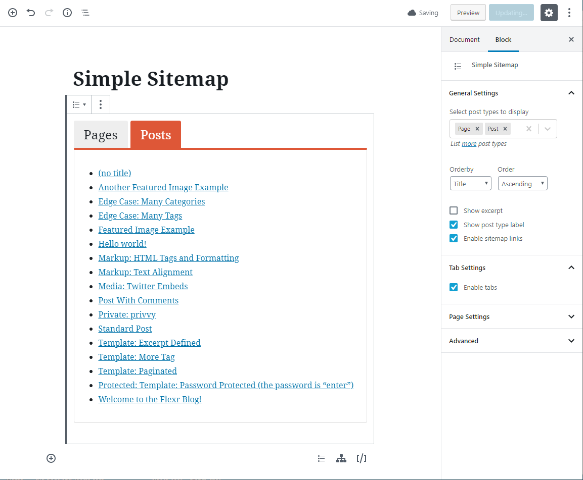 Display list of posts sorted by categories or tags.