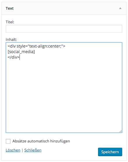 Example of how to implement the shortcode in your page.