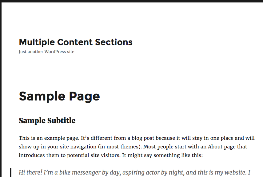 Default Simple Subtitle display on the front end.
