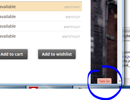 When viewing the website or working on the back-end, the task lists will be hidden from view. They will become visible when you move your cursor over the Task list tab at the bottom of the screen.