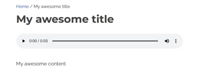 Audio player with AI-generated audio on top of the page