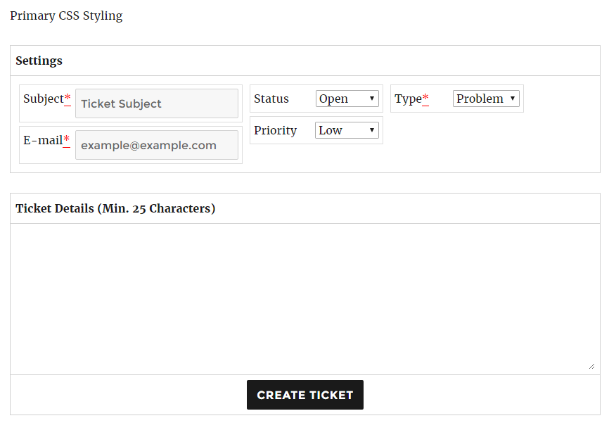 Screenshot of Simple Tickets > Ticket List > Display Ticket. Shows two comments in a ticket. One is collapsed.
