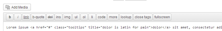 To set a tooltip (older, html way): add class "tooltips" to html element, use title attribute for tooltip message.