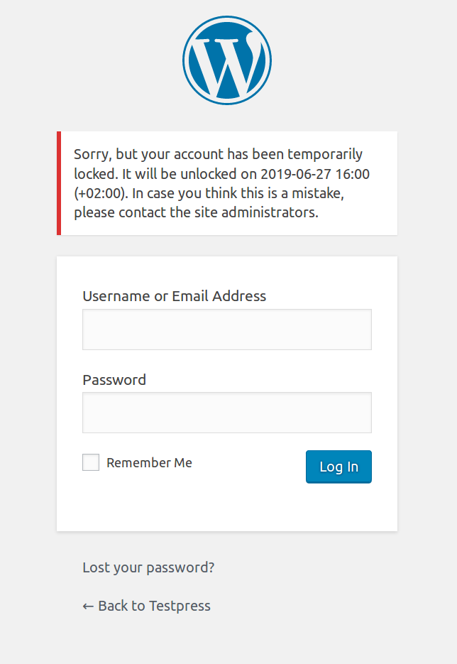 Trying to login with a locked account