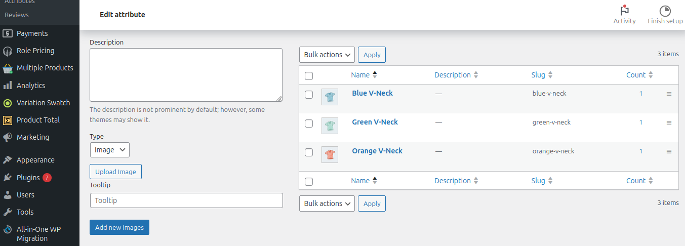 Edit Image product attribute