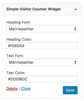 Widget Options