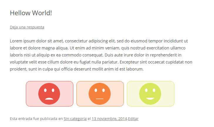 This screen shot shows the result in "Horizontal Mode" with auto insert on post and with the default CSS.