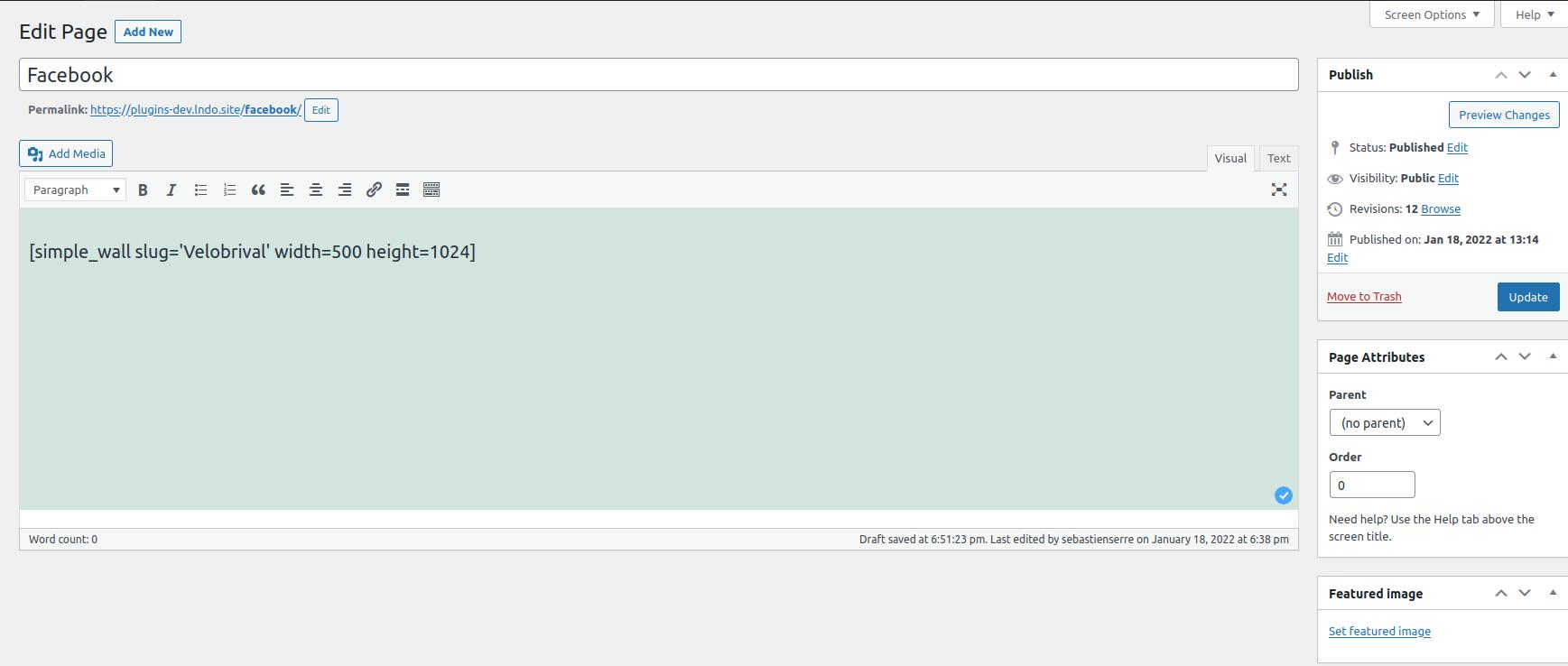 Settings Shortcode