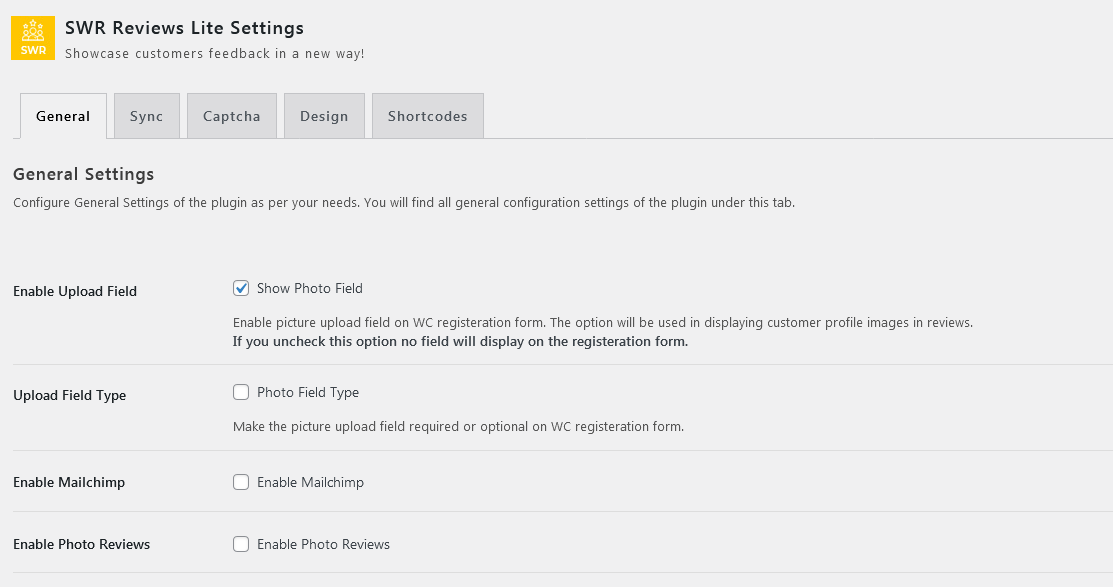 **Admin Settings** - Admin settings view of plugin.