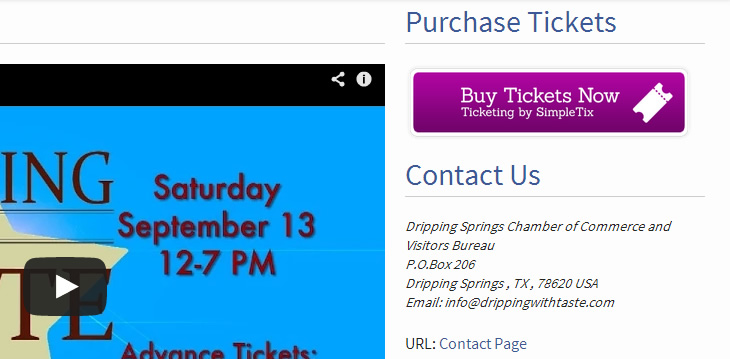 This is how the button would appear on your WordPress site to sell ticket to a festival.