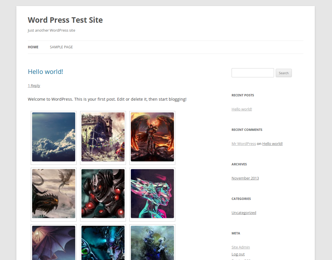 Simplicity Gallery from users interface on post