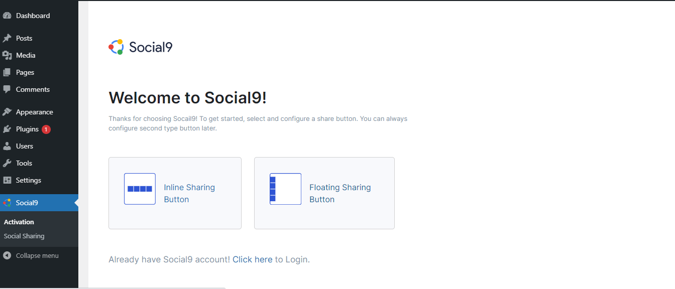 **Social Sharing Admin UI**: This is an example presentation social sharing. There are multiple themes available.
