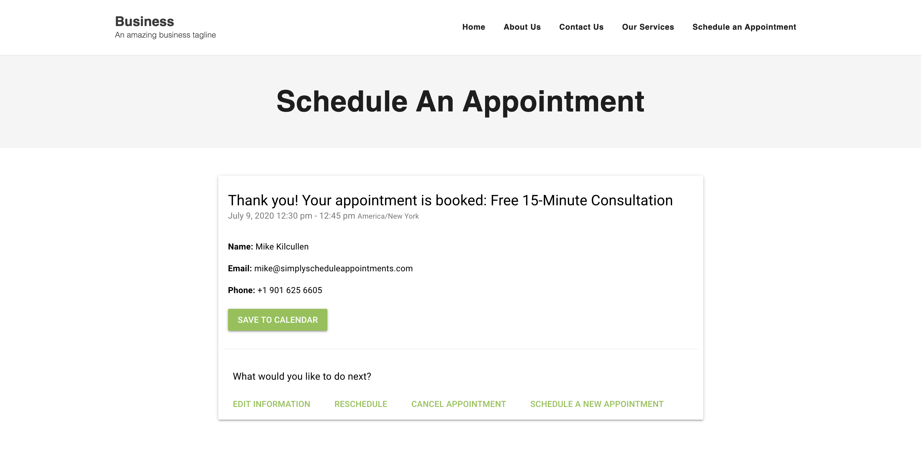 Appointment Types Page - Manage Your Booking Calendars.