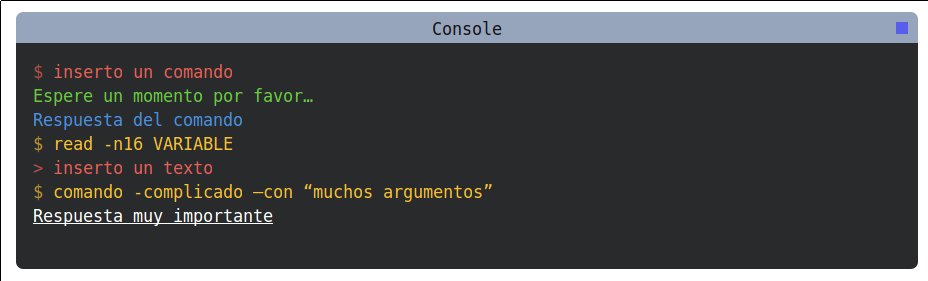 Some useless commands typing on screen
