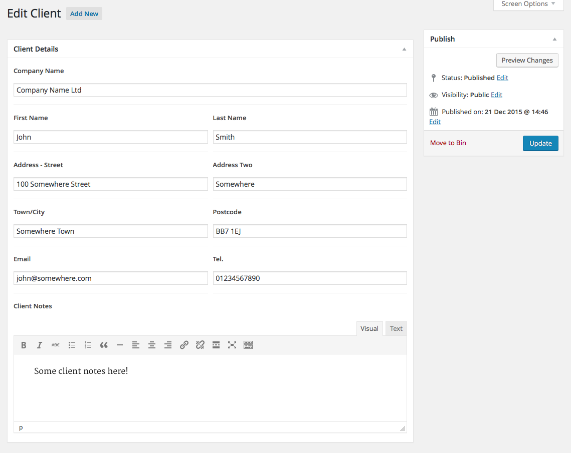 Add client screen