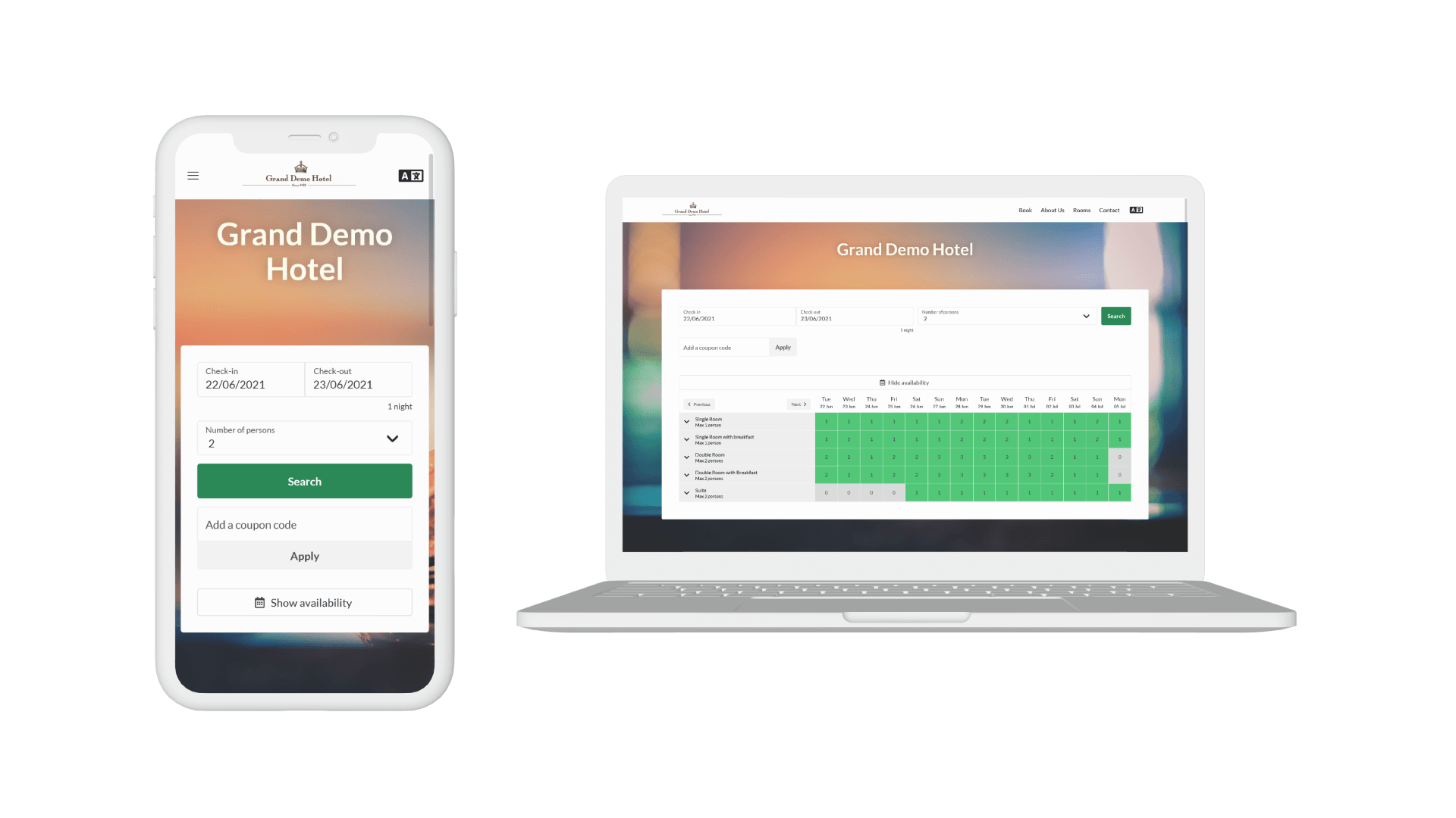 This is how a booking form on your homepage could look.