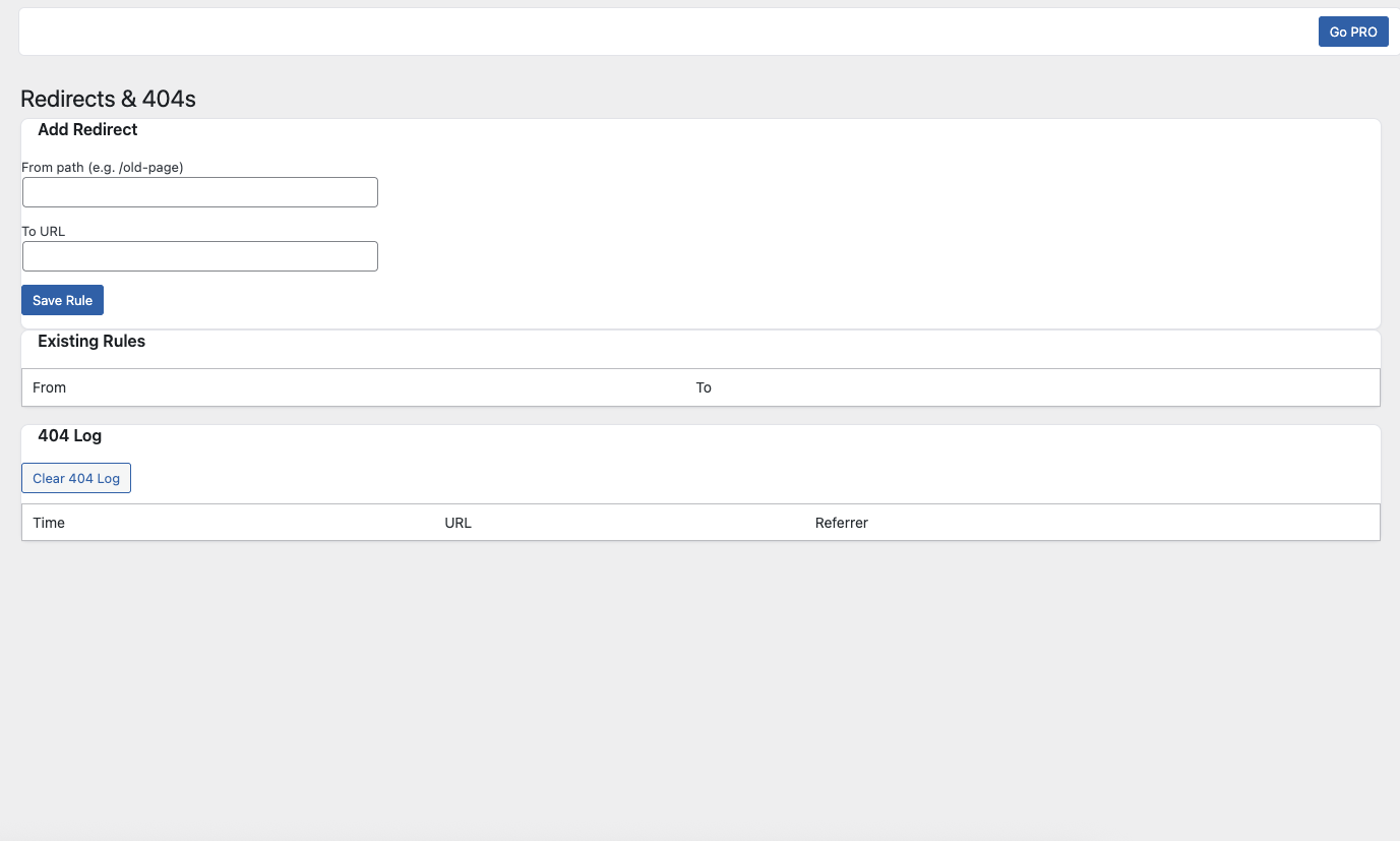 404 tracking and redirects are made easy with Site-First SEO.