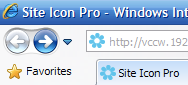 How your icon will look on Internet Explorer 8 on Windows XP.