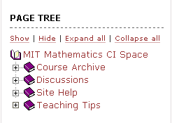 A collapsed page tree.