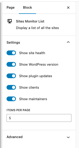 Turn features on and off in the general overview