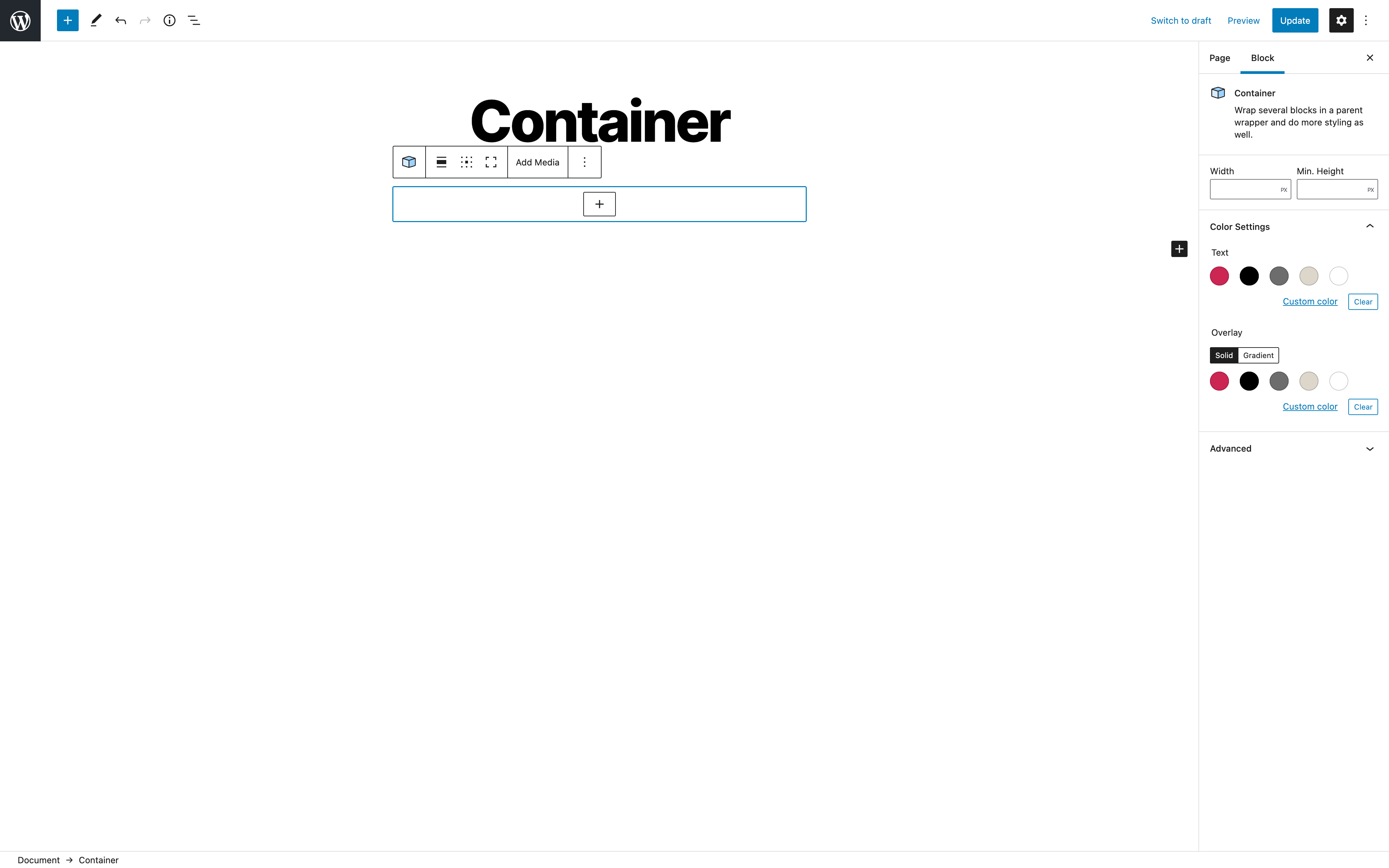 Add "Container" block