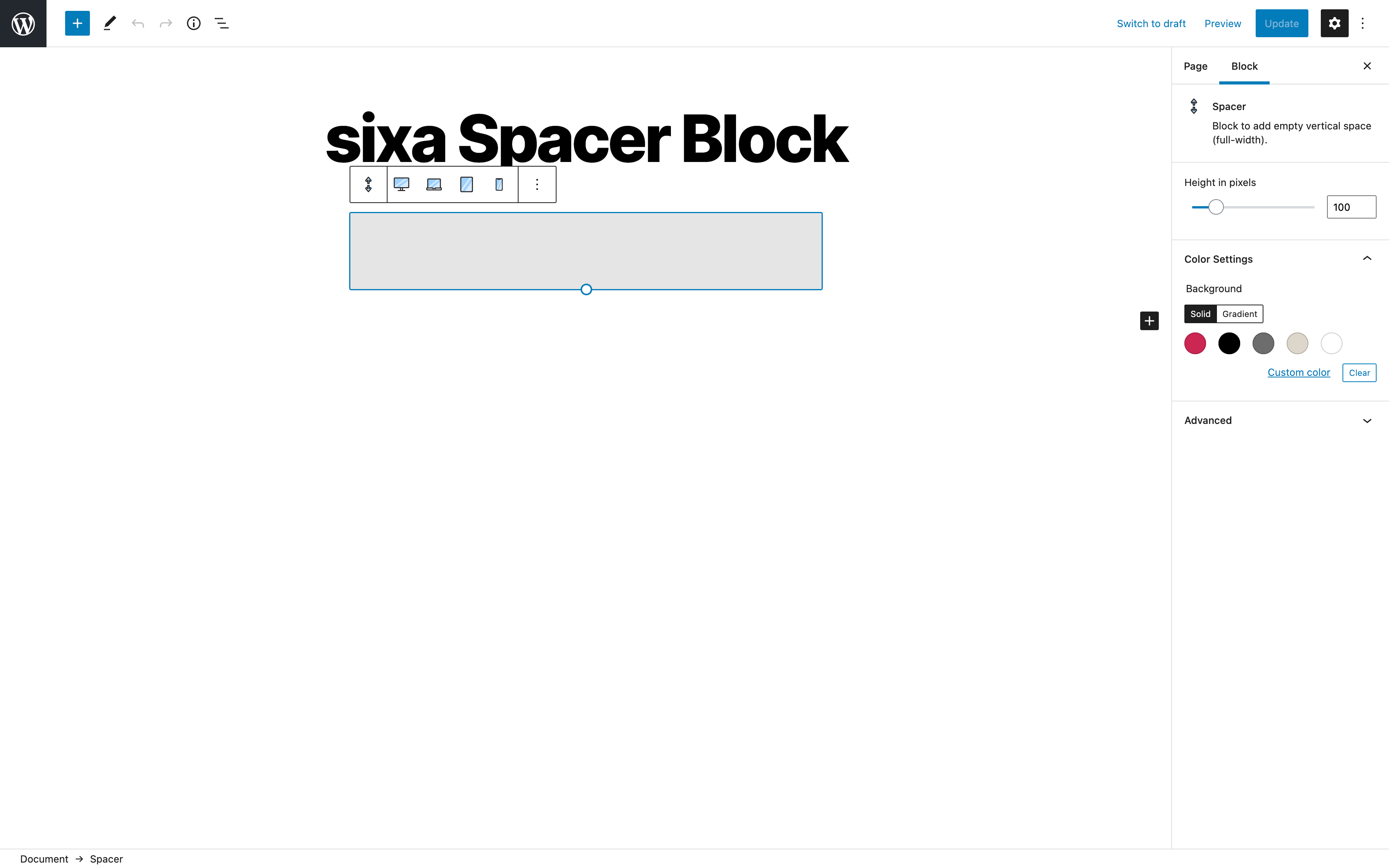 Add "Spacer" block