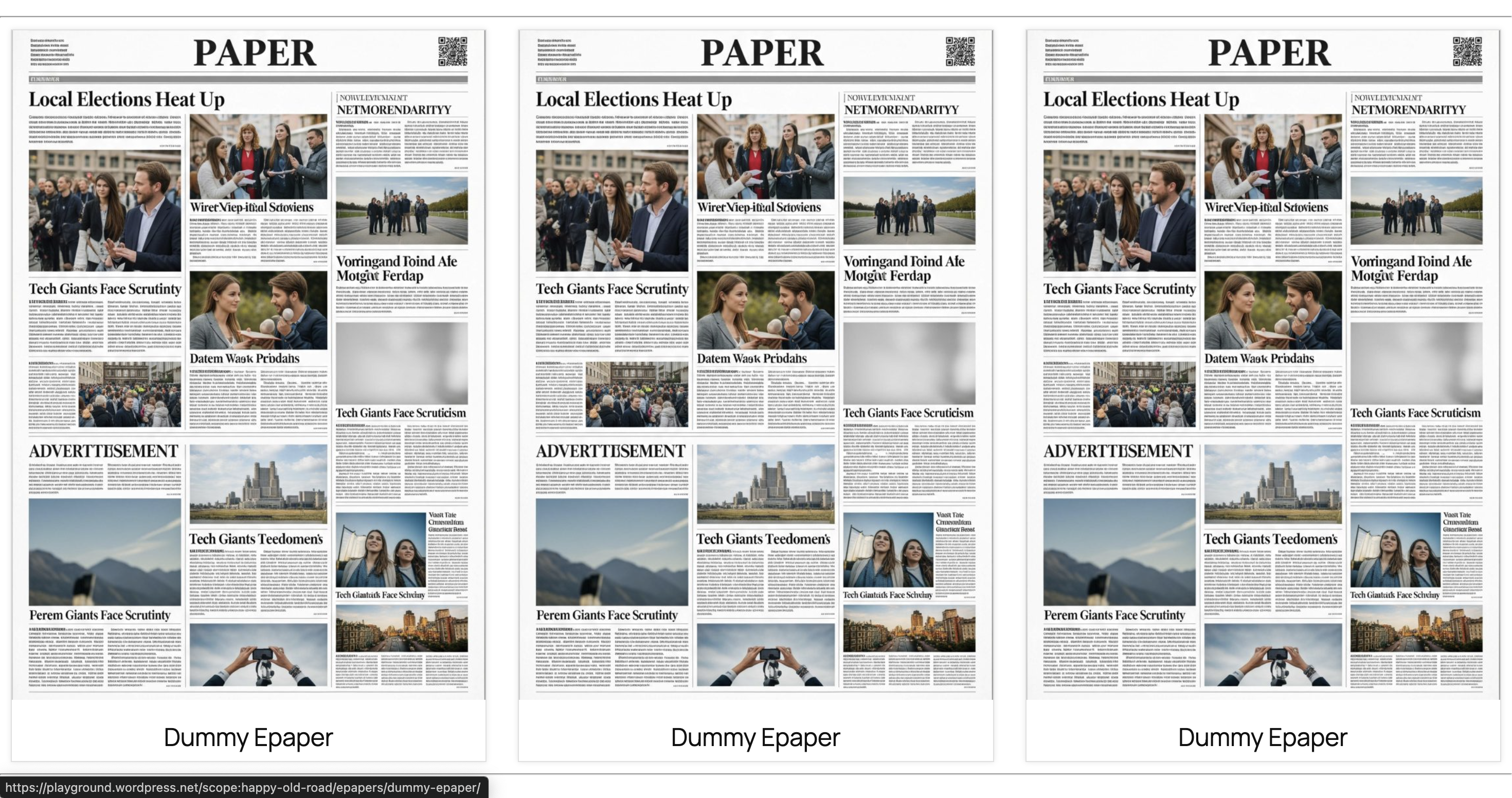 Frontend: Archive page showing all ePaper editions.