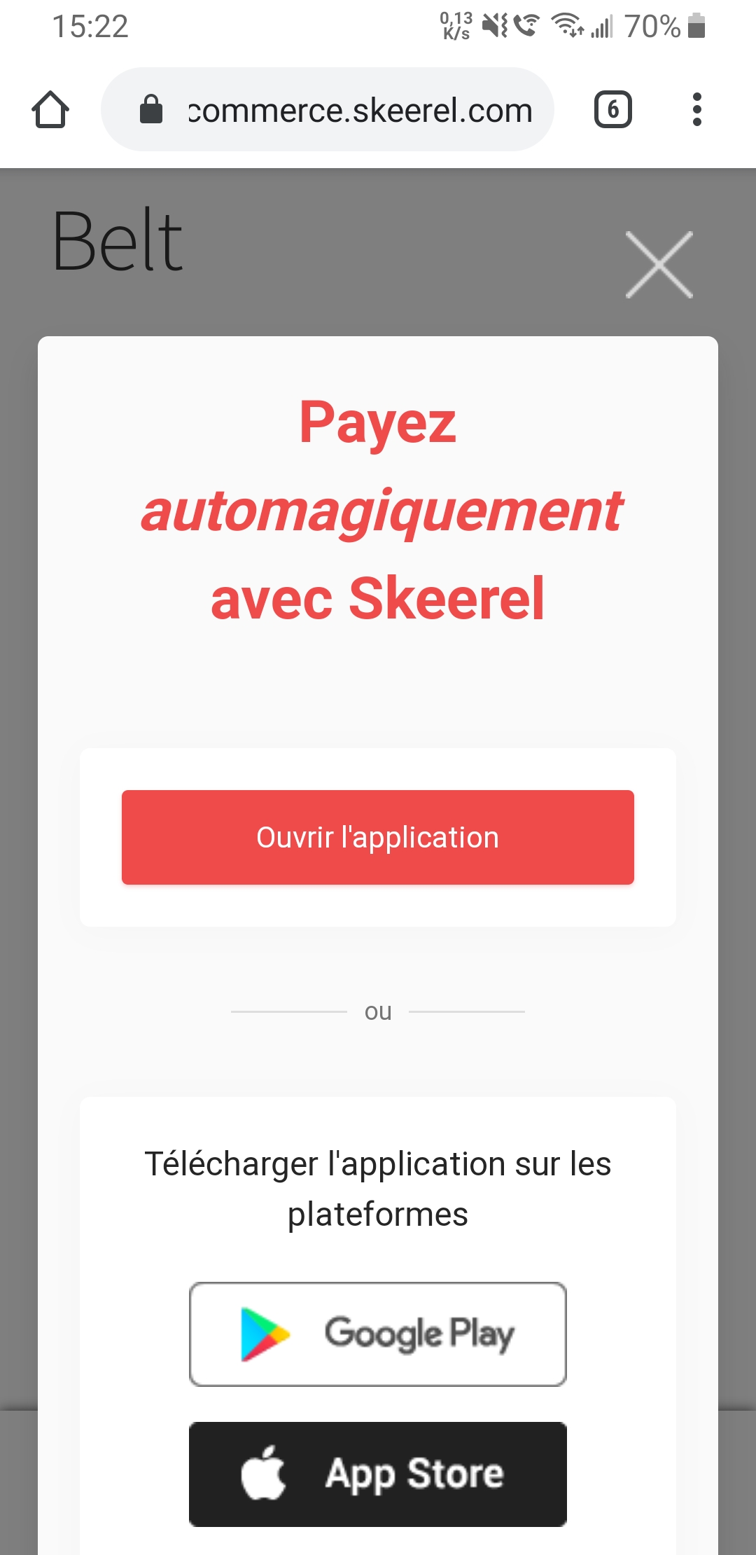 IFrame de paiement sur smartphone