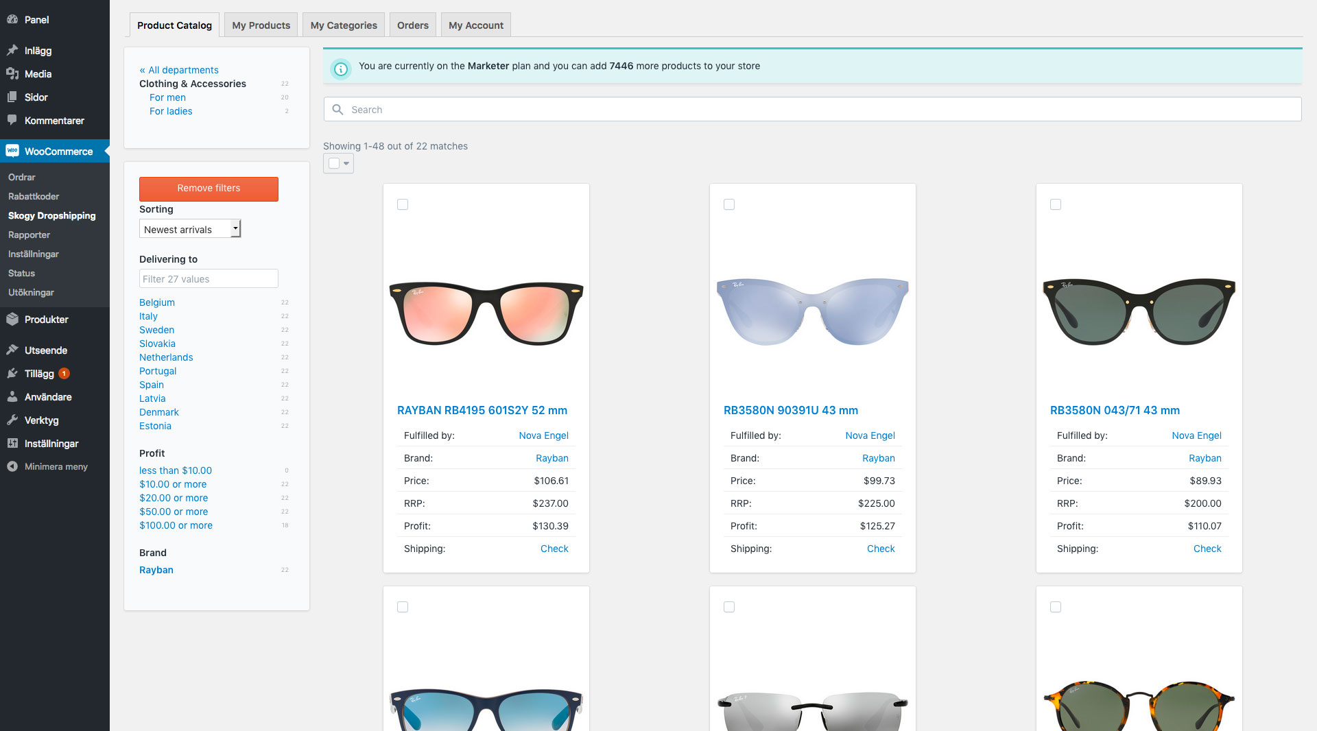 Browse the product catalog