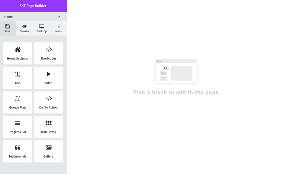 User interface on tablet